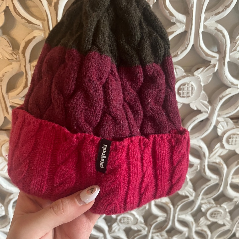 Patagonia Red and Pink Knit Hat - Picture 2 of 3
